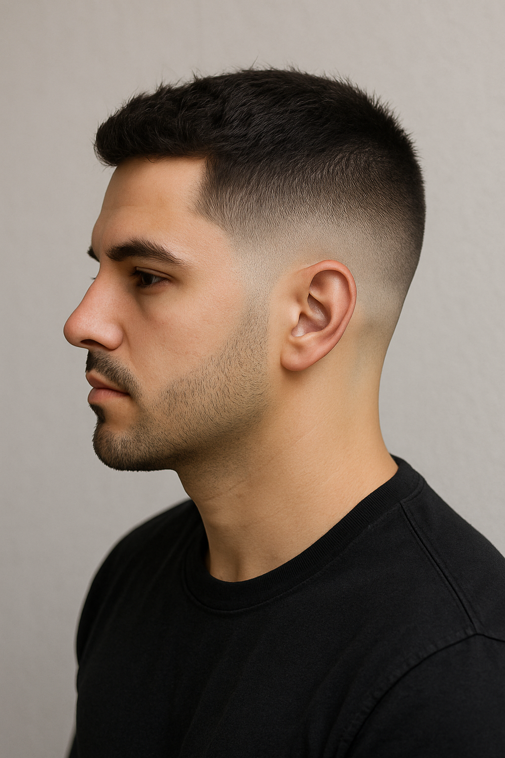 Classic taper haircut for men with natural transition and professional barber style