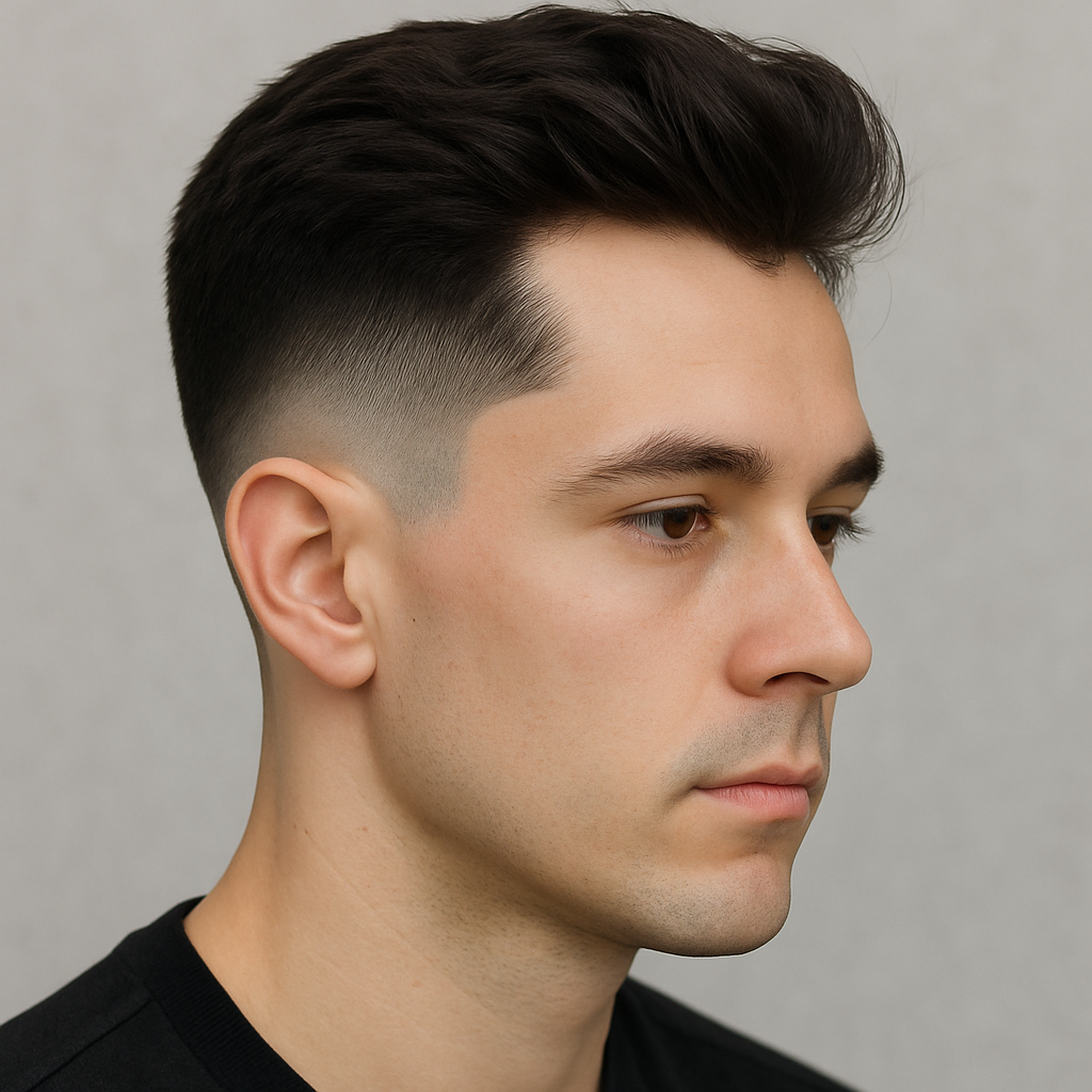 Stylish taper haircut for oval face shape with smooth blending and natural finish