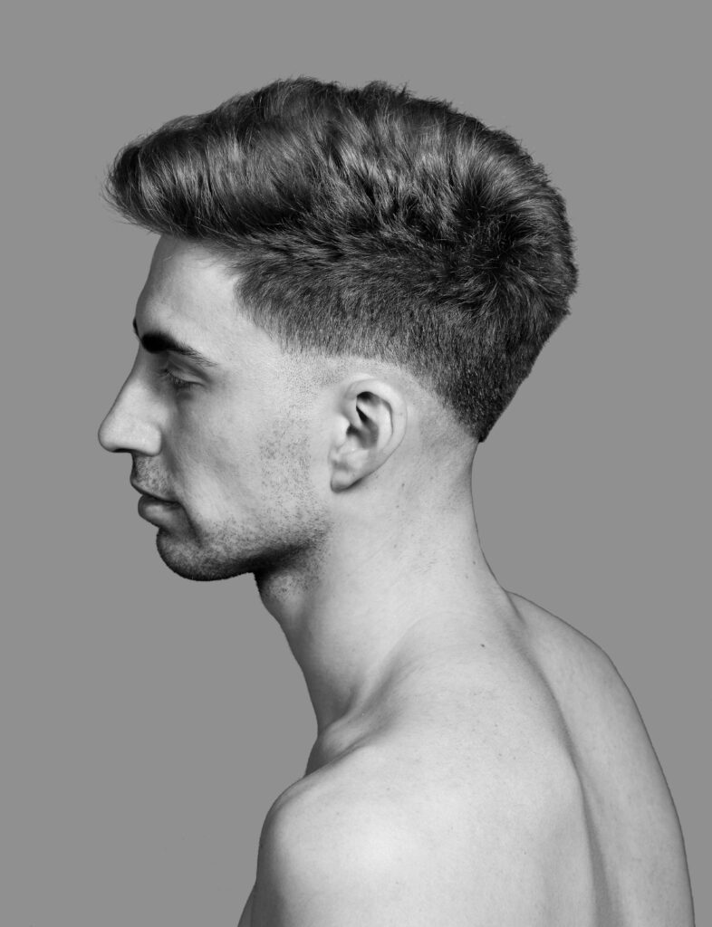 collage of modern high fade styles men 2025