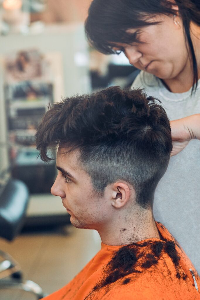 Textured Crop Fringe High Fade