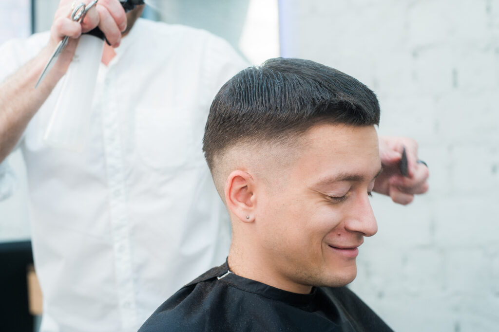 Thick Crew Cut with High Fade