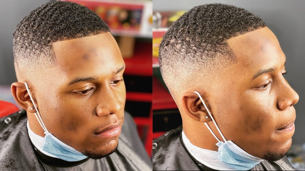 A modern collection of fade haircuts inspired by celebrities and influencers in 2025, featuring trendy styles such as skin fade, high fade, burst fade, and taper fade.